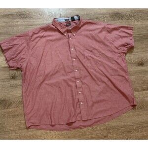 St. John's Bay worry free Shirt Men’s Size 5XL Red Short Sleeve Button Up Casual